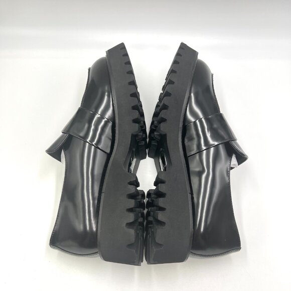 Tony Bianco Womens 37 EU 6.5 US Black Patent Lug Sole Chunky Loafers Shoes - Picture 8 of 14